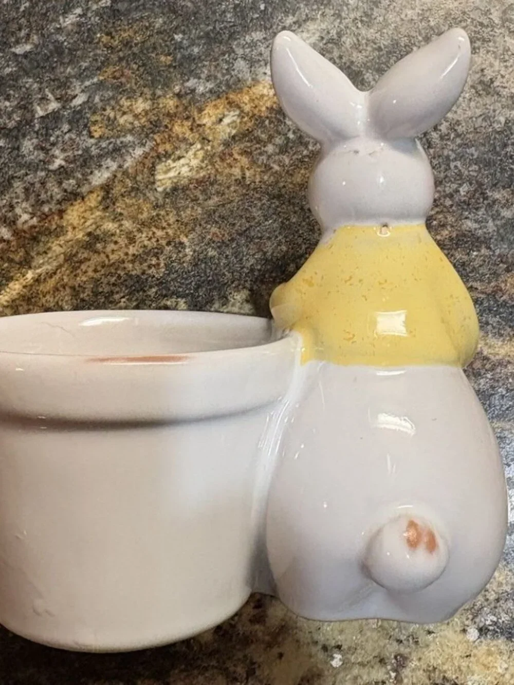 Sur La Table Easter Bunny Rabbit Container Ceramic Porcelain Holder 5 Inches